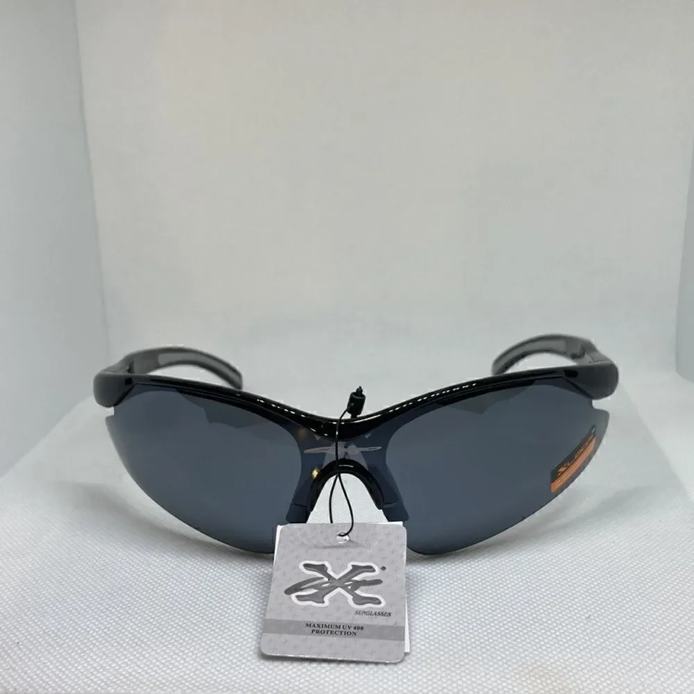 X-Loop Mens Semi-Rimless Mens Dark Lens Sunglasses